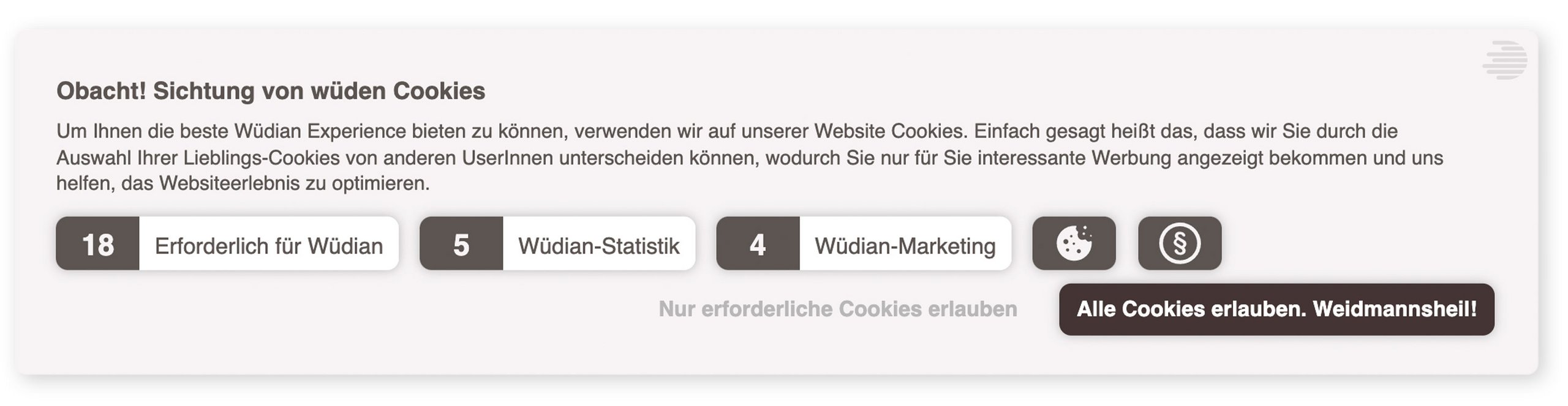 Cookie-Bedienfeld-Screenshot