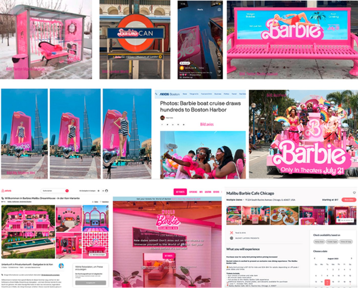 Fotos von Guerilla Aktionen von Barbie